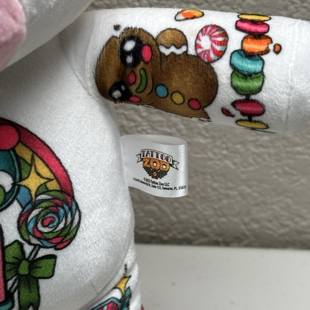 Tattoo Zoo 2023 Candy the Unicorn Colorful Plush sparkle wings 15" (Dirty Spots) - Picture 2 of 10